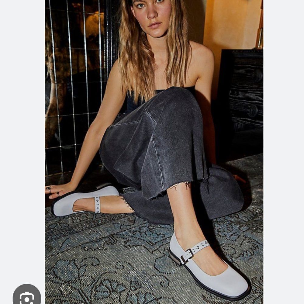 Free People Round‎ Toe Rumor Mary Jane White Leather Size 6.5 New In Box